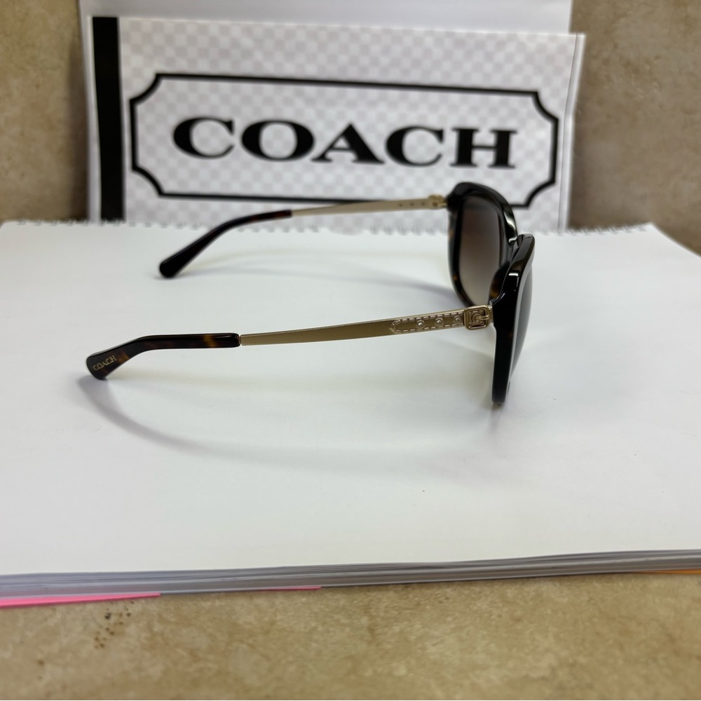 New Coach HC8229 L004 548513 Dark Tortoise Sunglasses - Picture 12 of 15